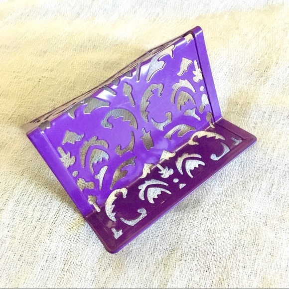 Pink or purple filigree business card holder NWT - LAST ONE - Picture 5 of 8